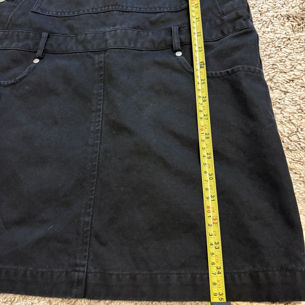 ODBO Women's Small Black Denim Skirtall Bib Overall‎ Dark Academia - Picture 8 of 11
